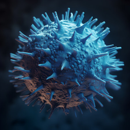 3D illustration of Swine Influenza Virus. Swine Flu is a type of virus that causes severe respiratory infections.の素材