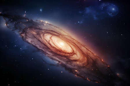 Planets, stars and galaxies in outer space showing the beauty of space exploration.の素材