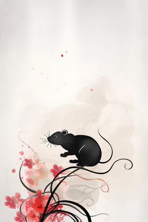 Happy Chinese New Year 2020. Year of the rat. Vector illustration.の素材