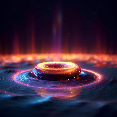 Neon circle background. 3d rendering, 3d illustration.の素材