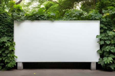 Blank billboard in the park, mockup for your design.の素材
