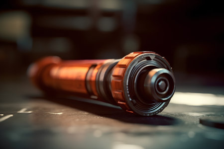 Car engine oil filter. Shallow depth of field. Selective focus.の素材