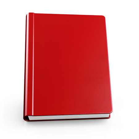 Red book isolated on white background. 3D illustration. High resolution.の素材