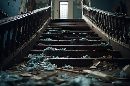 Ruins of an old house in Pripyat, Chernobyl Exclusion Zone, Ukraineの素材