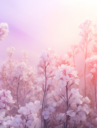 Beautiful pink flowers background. Nature background with soft focus. Floral background.の素材