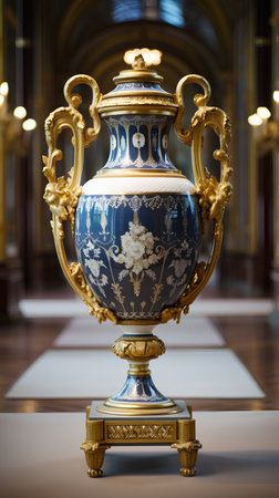 Vintage porcelain vase in the interior of the palaceの素材