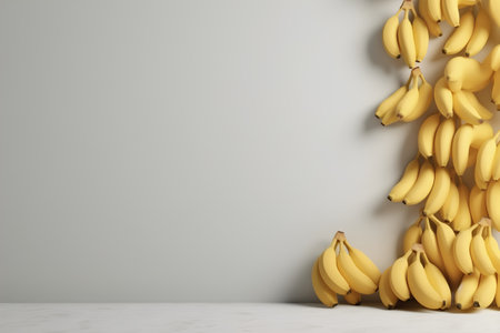 Bunch of bananas in front of a wall. 3d renderingの素材