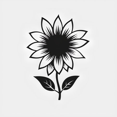 Sunflower vector icon. Floral design element. Vector illustration.の素材