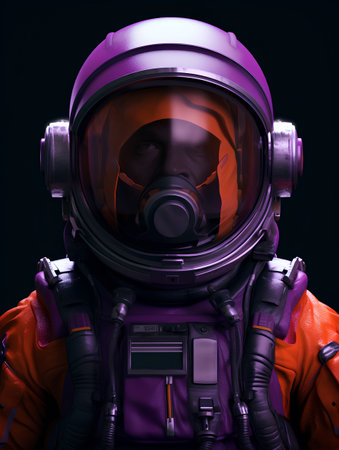 Astronaut in helmet and gas mask. 3d illustration.の素材