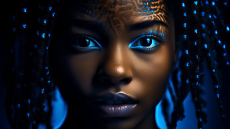 Portrait of a beautiful african american woman. 3D renderingの素材