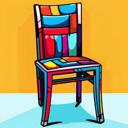 Illustration of a chair in cartoon style. Vector illustration for your designの素材