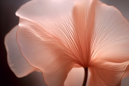 close up of a pink flower petal on black background with copy spaceの素材