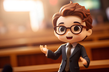 Businessman in the church. 3D illustration. Business concept.の素材