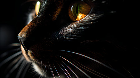 Close up of a cat's eye. Shallow depth of field.の素材
