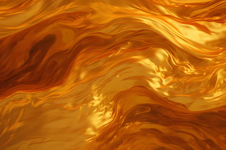 Abstract background of golden liquid. 3d rendering, 3d illustration.の素材