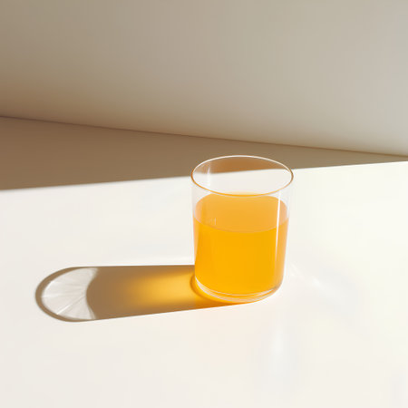 Orange juice in a glass on a white background. 3d renderingの素材