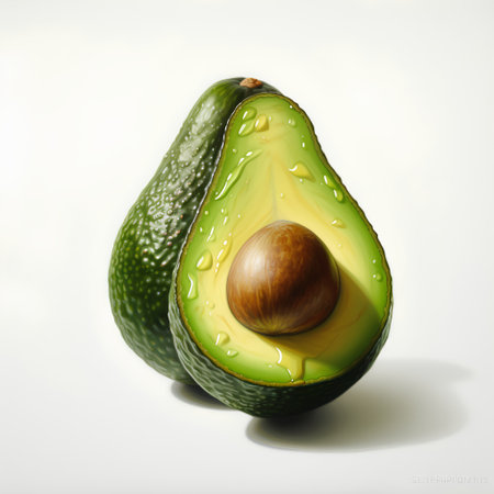 Avocado isolated on white background. 3d illustration, 3d renderの素材