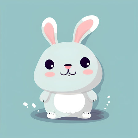 Cute cartoon rabbit. Cute animal character. Vector illustration.の素材