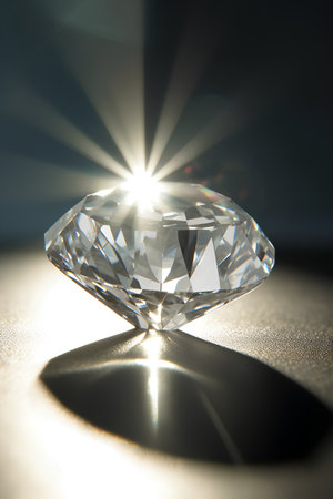 Diamond on a black background. 3D render. Close-up.の素材