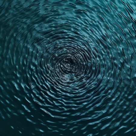 Abstract blue background with ripples and water ripples, digitally generated imageの素材