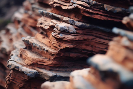 Detail of a rock formation in the Grand Canyon National Park, Arizonaの素材