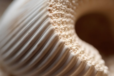 Macro detail of the structure of a mushroom. Abstract background.の素材