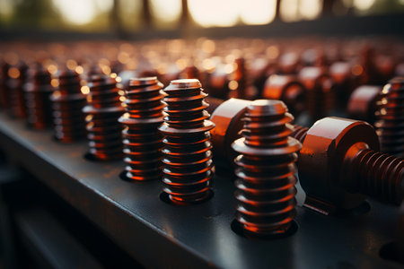 Industrial equipment. Industrial background. Shallow depth of field.の素材