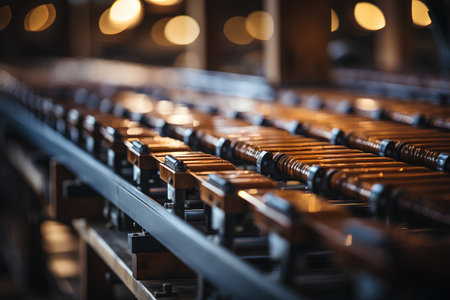 Wooden church organ with shallow depth of field. Selective focus.の素材