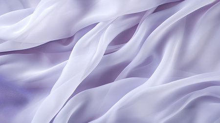 Lilac satin fabric texture background. Closeup of rippled silk fabric.の素材
