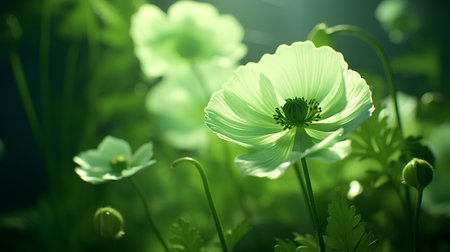 Beautiful flowers in the meadow. Soft focus. Nature backgroundの素材