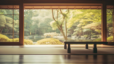 Table Top And Garden Of The Blur Nature Background - Vintage Filterの素材