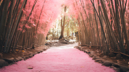 Bamboo forest in the morning at Arashiyama, Kyoto, Japanの素材