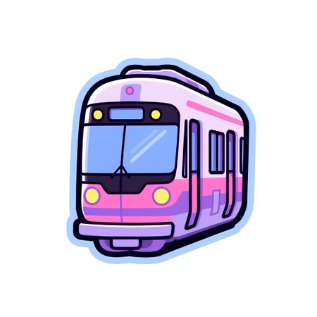 Train icon. Vector illustration in cartoon style. Isolated on white background.の素材