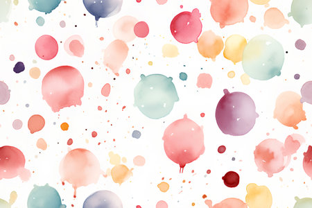Watercolor seamless pattern with multicolored spots. Vector illustration.の素材