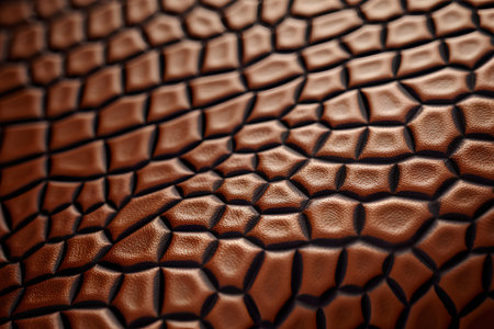 Brown leather texture closeup background. Leather texture for design with copy space.の素材