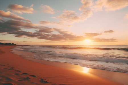 Beautiful seascape. Sunrise over the sea. Nature composition.の素材