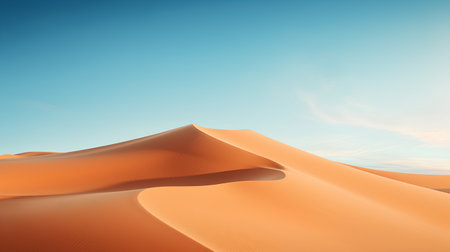 Desert sand dunes with blue sky. 3d render illustrationの素材