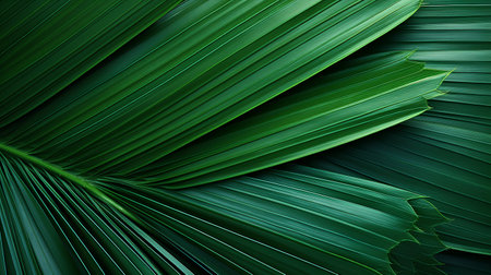 Green palm leaf texture background. 3d rendering, 3d illustration.の素材