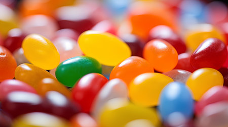 Colorful candies background. Shallow depth of field. Selective focus.の素材