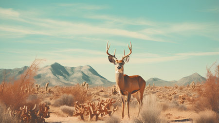 Impala Antelope in Joshua Tree National Park, California, USAの素材