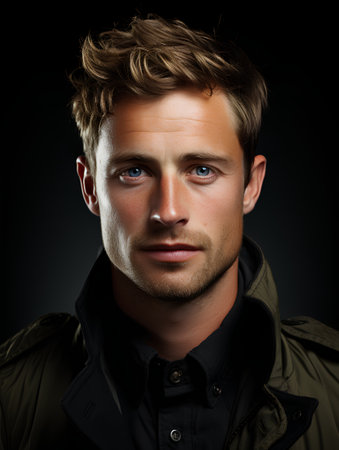 Portrait of a handsome young man. Men's beauty, fashion.の素材