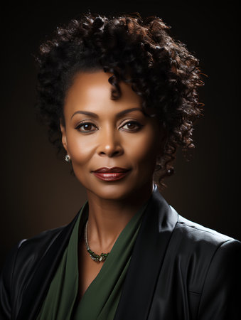 Portrait of beautiful african american woman with afro hairstyleの素材