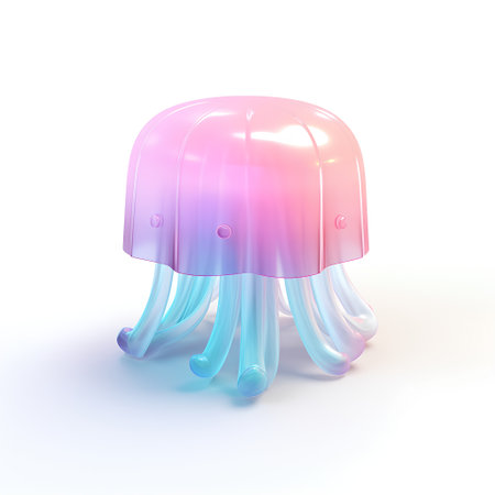 Jellyfish isolated on white background. 3d render. Vector illustration.の素材