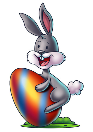 Bunny with an Easter Eggの写真素材