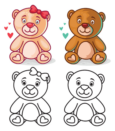 Teddy Bear Cartoon Characterのイラスト素材