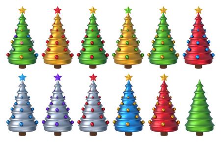 Christmas Tree 3D Set 3の写真素材
