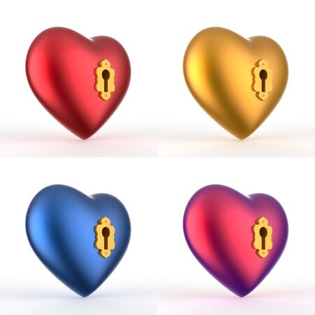 Keyhole Heart 3D Set 2の写真素材