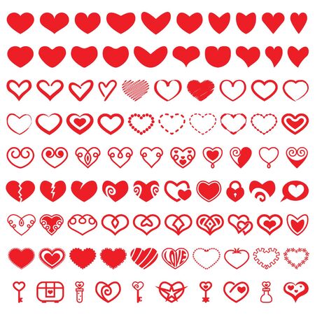 Heart Shapes Vector Setのイラスト素材