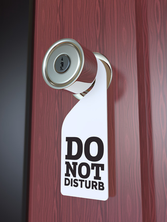 Do Not Disturb Sign on the Door Handle 3D Renderの写真素材