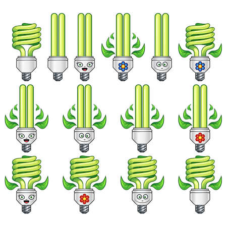 Eco Light Bulb Setのイラスト素材
